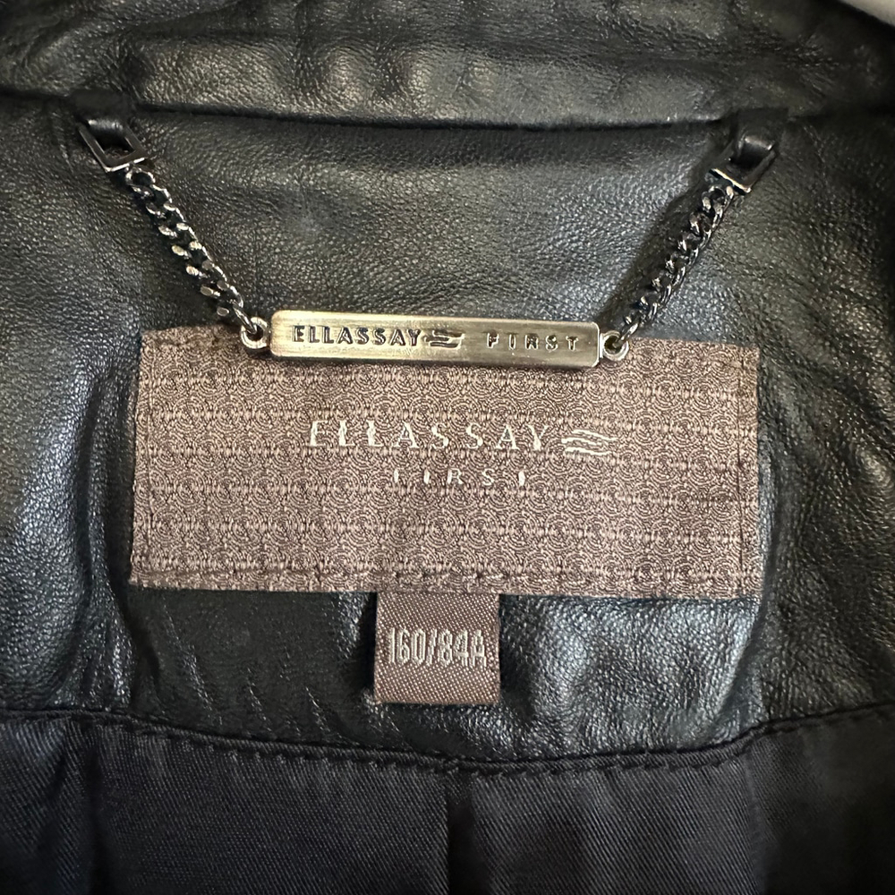 ELLASSAY FIRST Lambskin Leather Tweed BLACK Quilted MOTO Biker JACKET WOMENS M - Picture 11 of 13